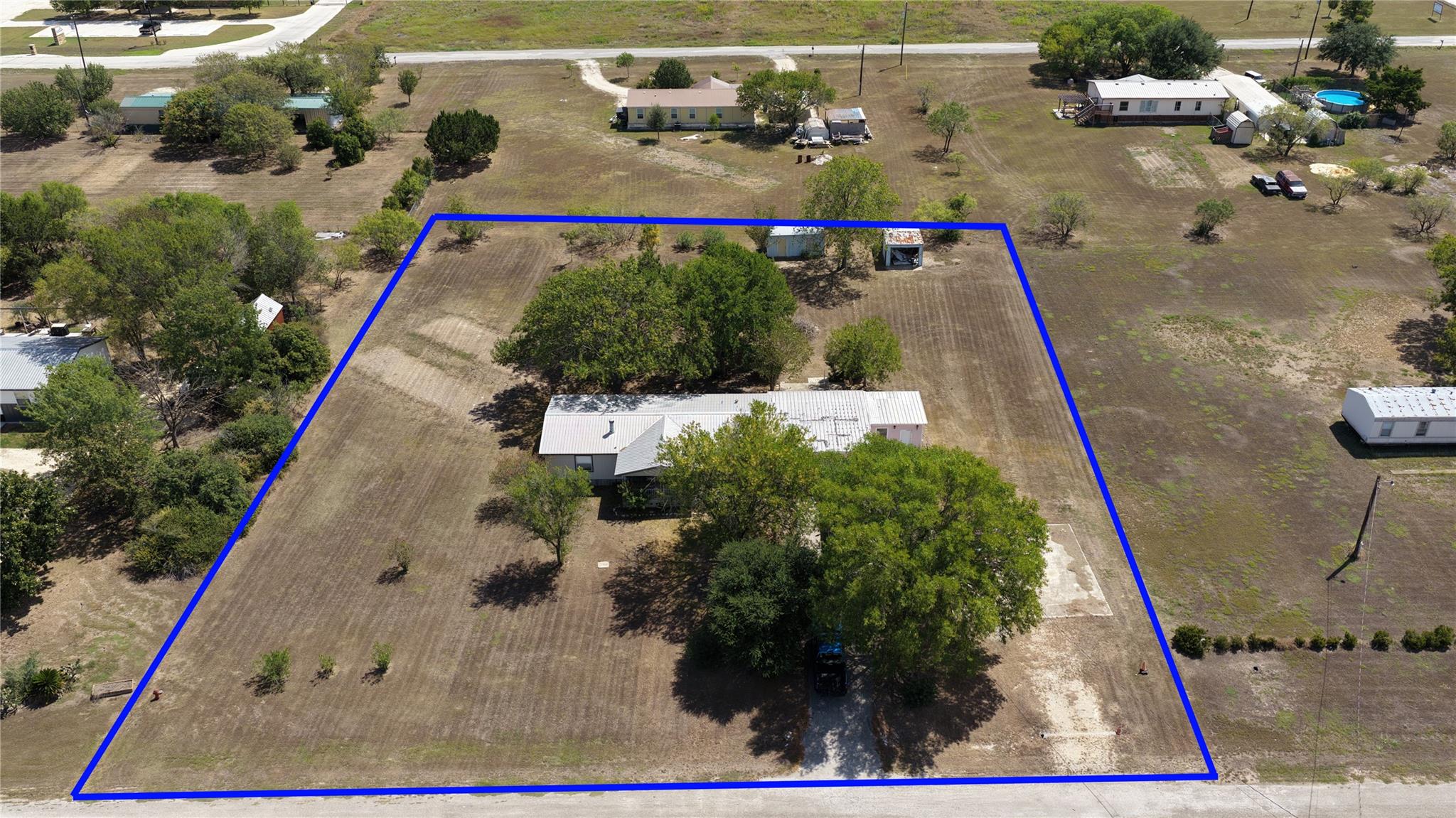 An aerial perspective highlights the expansive pr