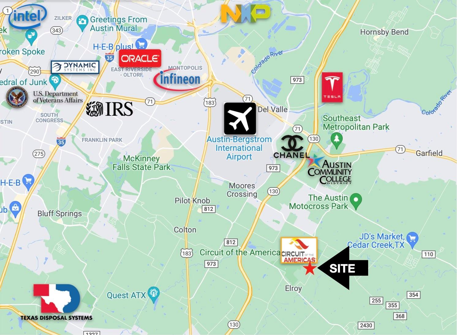 A regional map highlights local points of interes