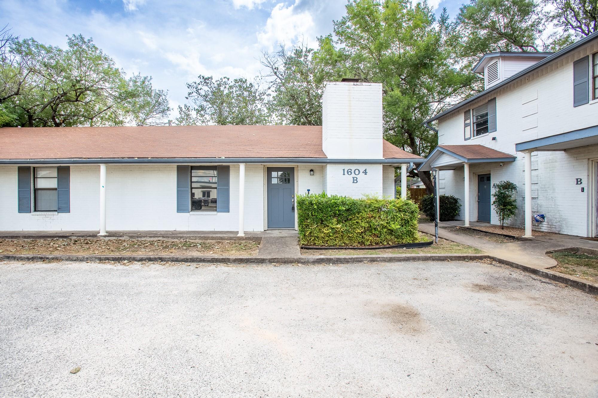 Classic brick exterior showcases clean lines and 