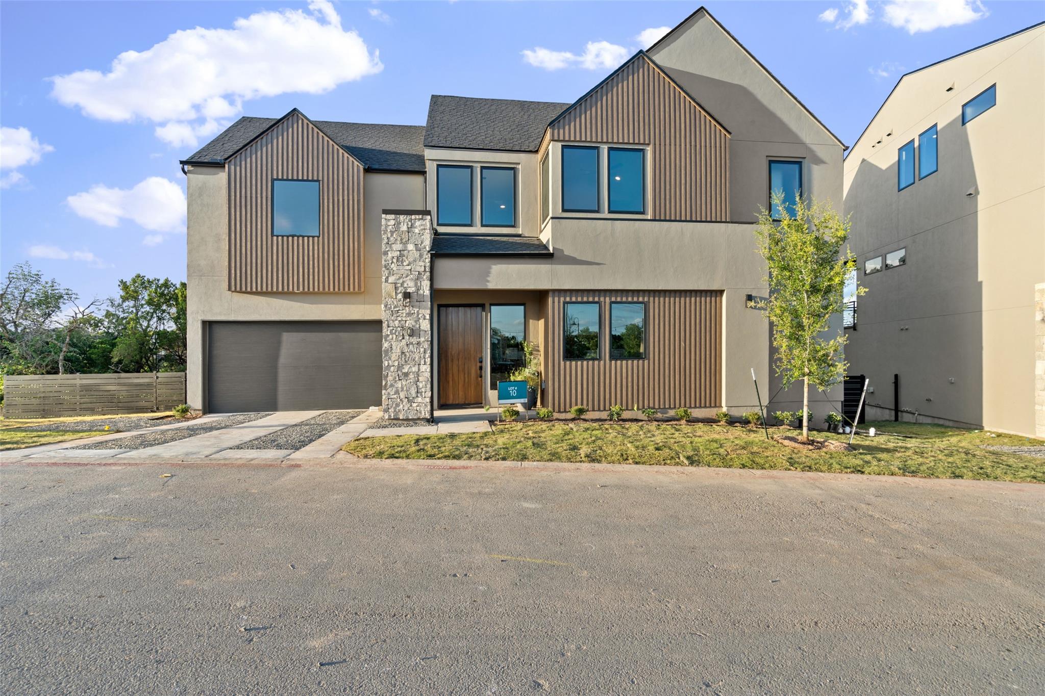 Modern architectural lines define this contempora