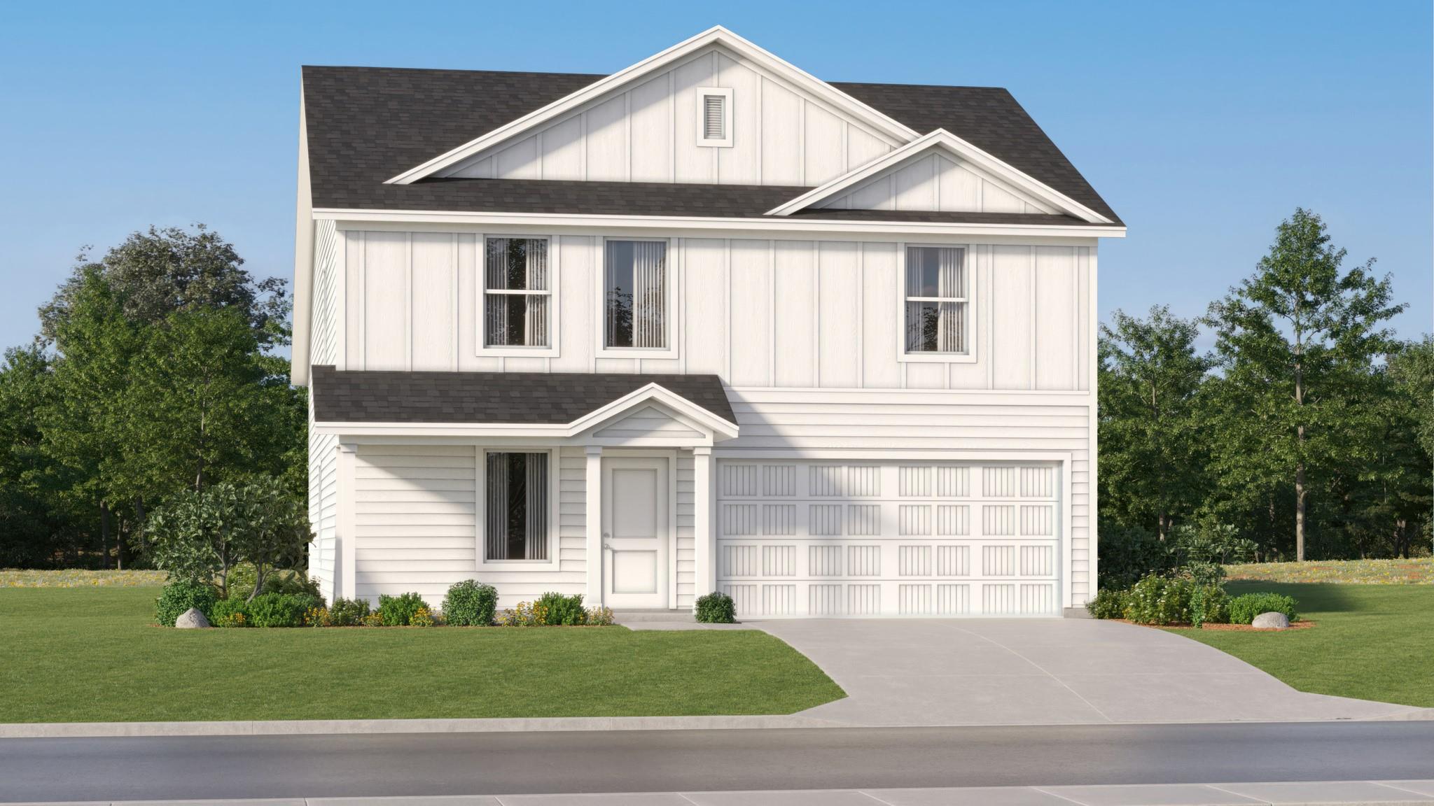 Modern farmhouse style home with board and batten