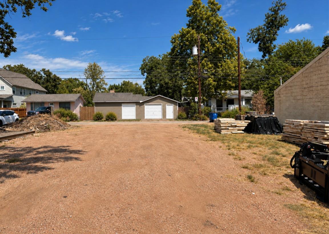 An open gravel lot offers possibilities for devel
