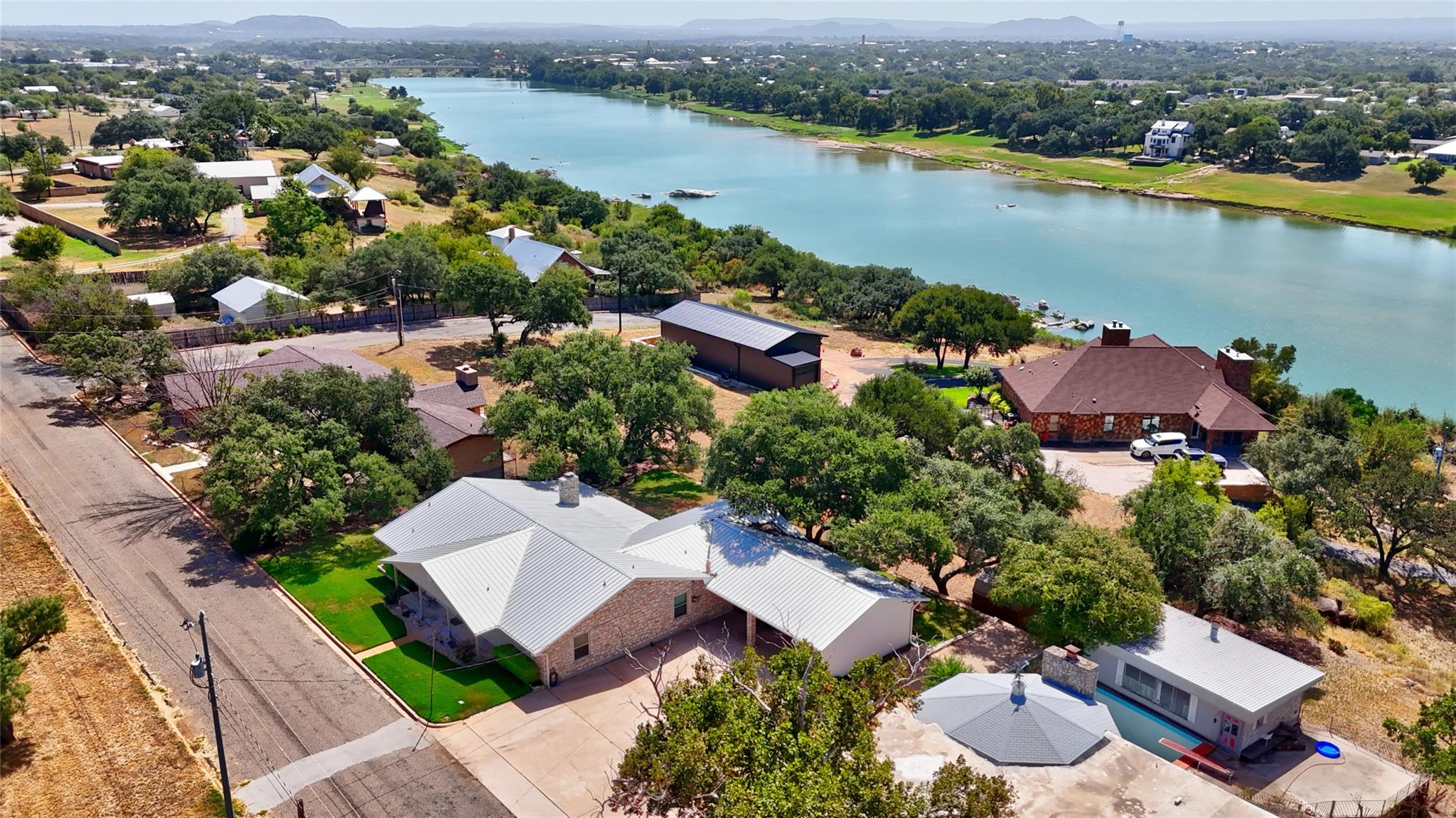 Sweeping aerial views capture the neighborhood an