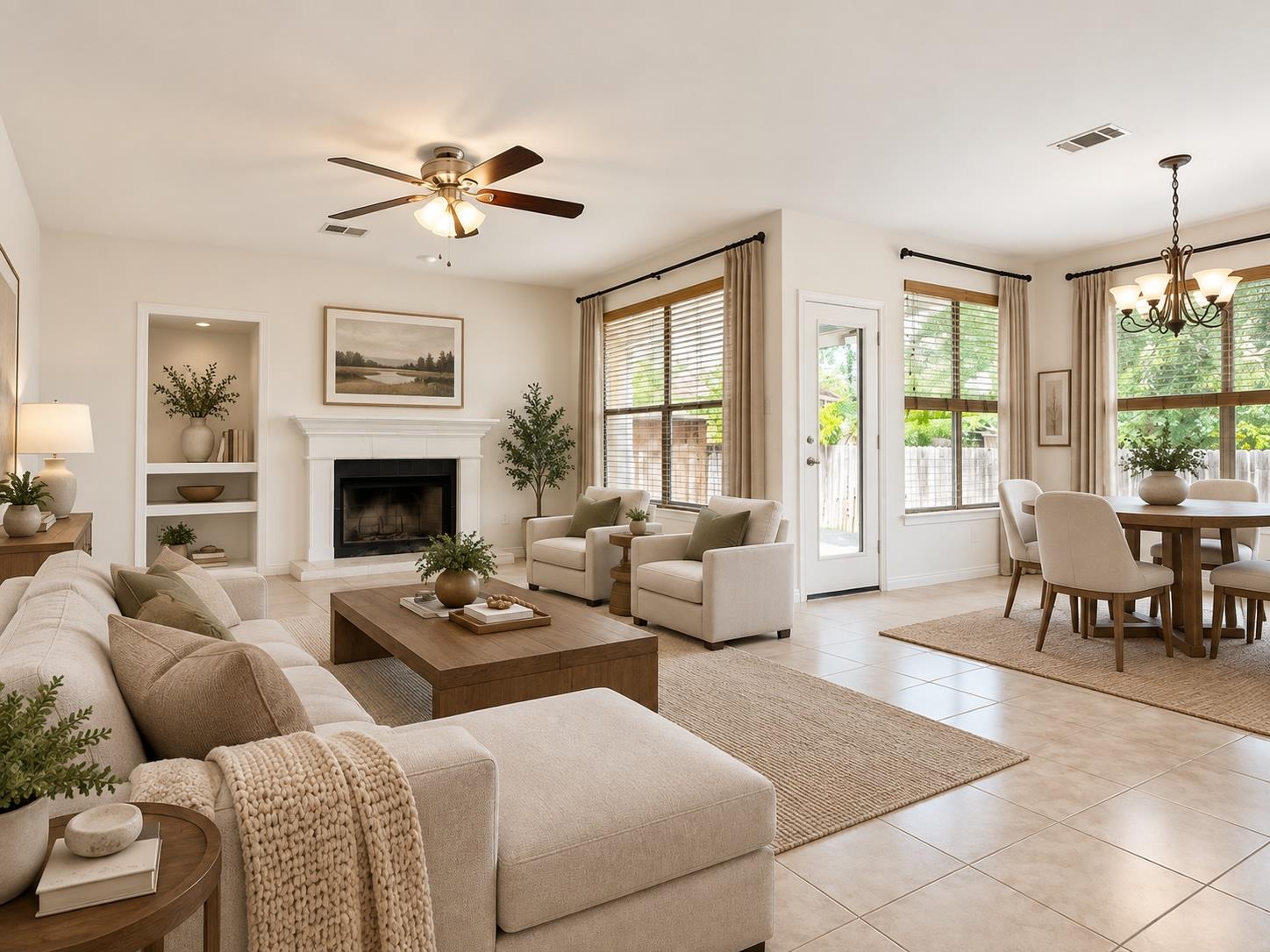 An open floorplan design creates a seamless flow 