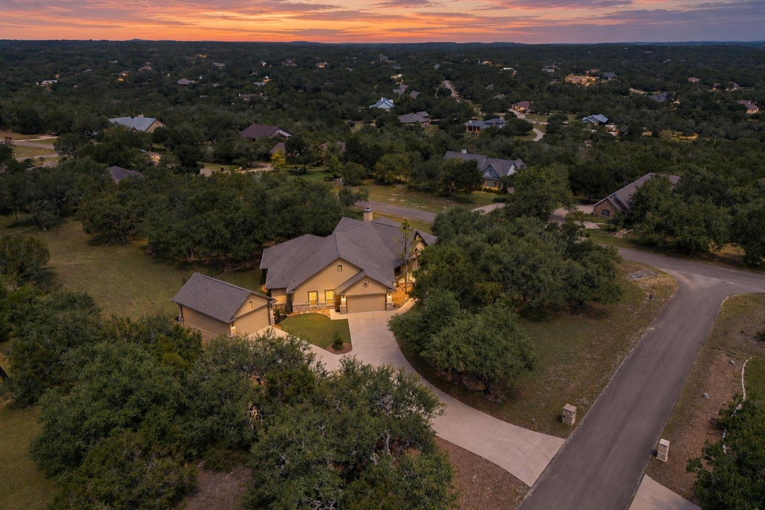 Mature trees surround this neighborhood property 