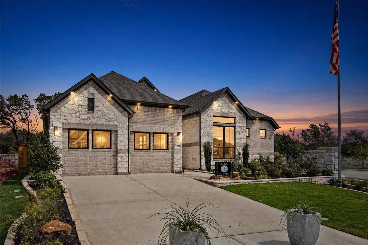Artfully illuminated stone elevation commands att