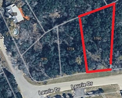 An aerial plat map outlines the boundaries of thi