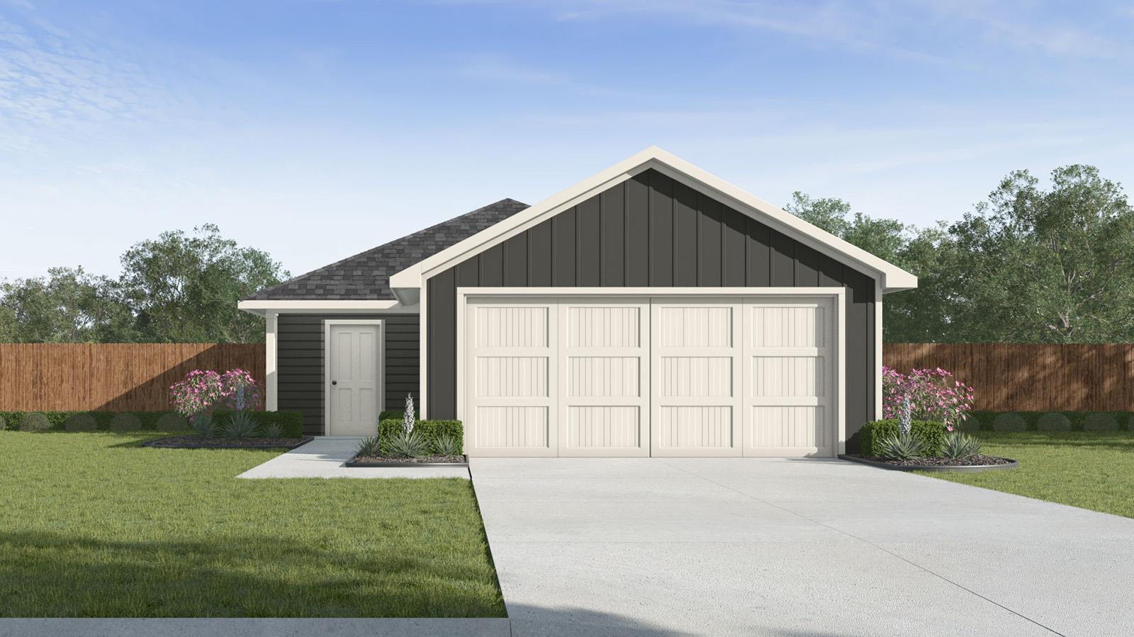 A welcoming front entry to a contemporary home wi
