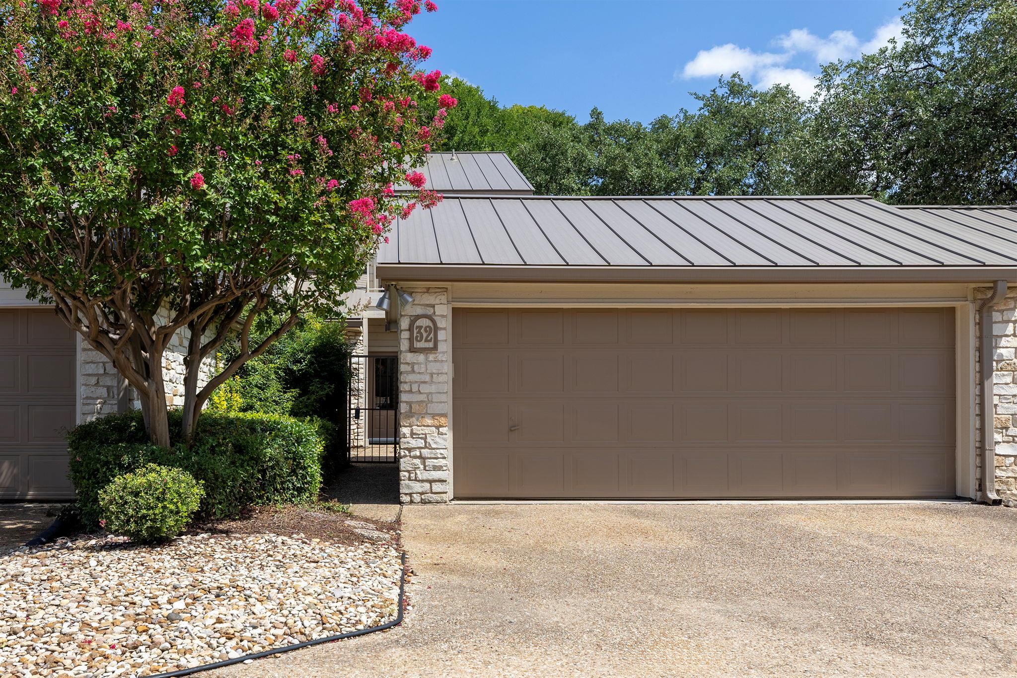 Garage with driveway
