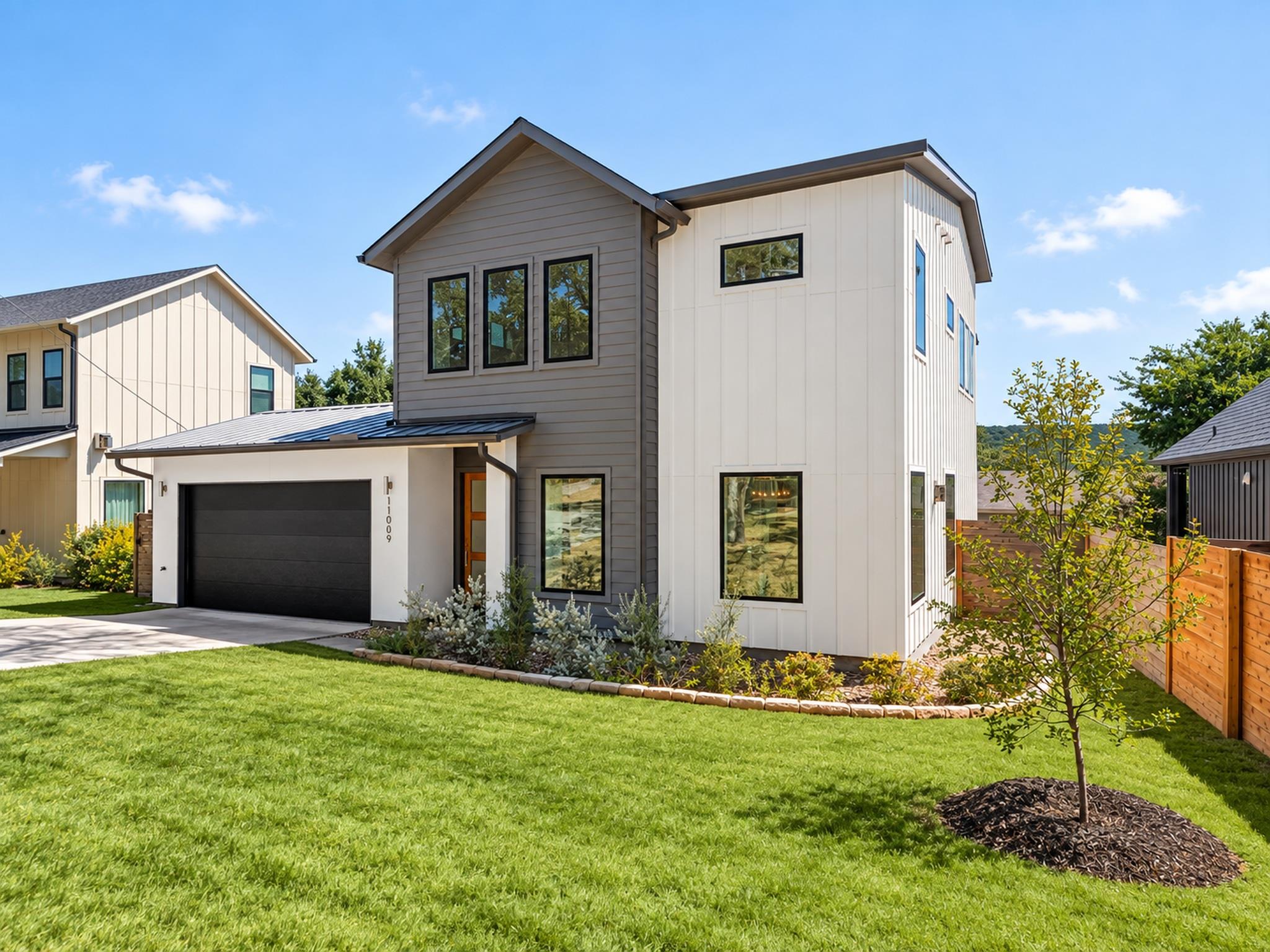 Clean architectural lines define this modern two-