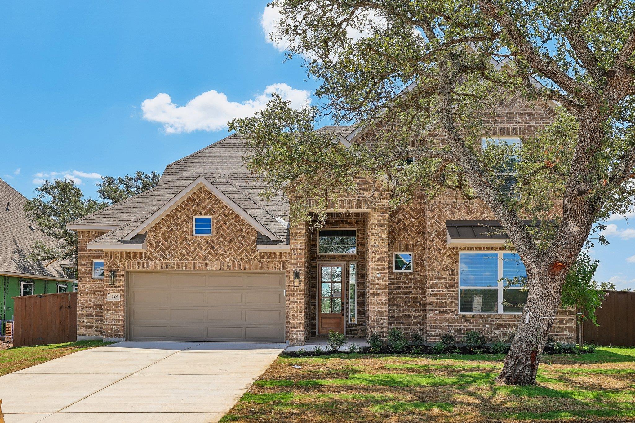 Stately brick exterior commands attention with a 