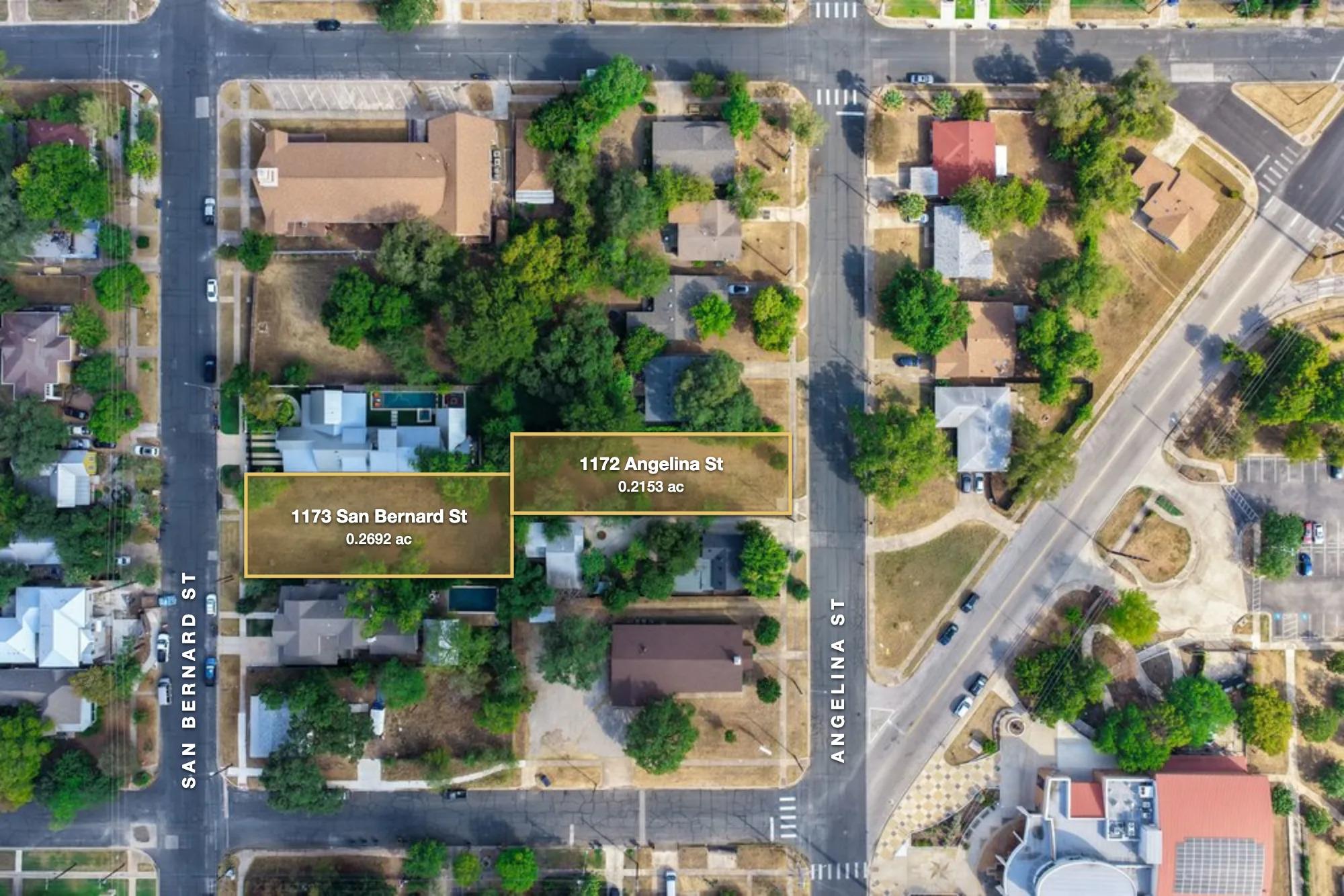An aerial perspective maps out adjacent developme