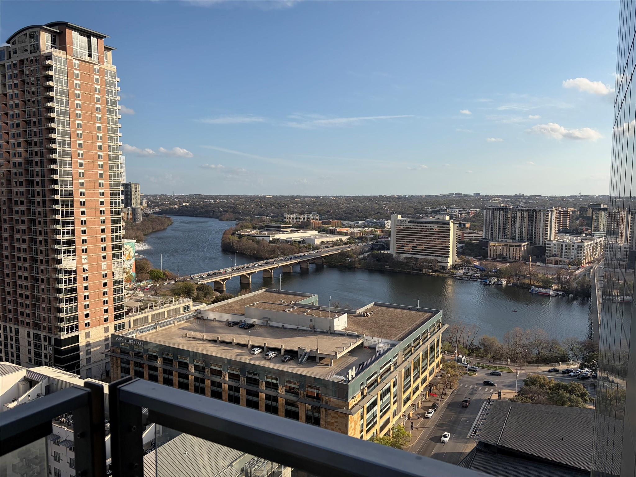 Panoramic city and river vistas unfold from this 