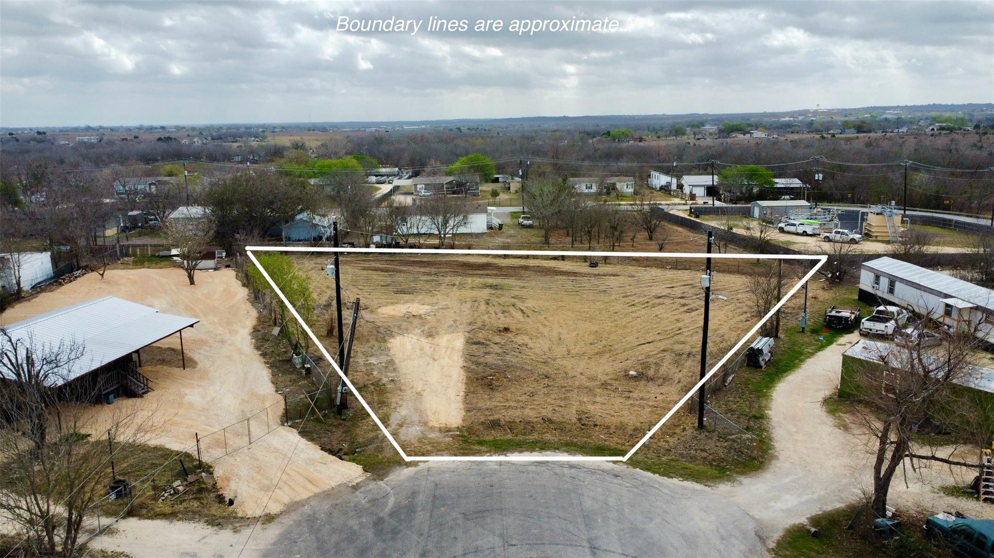 An aerial view highlights the expansive, open lan