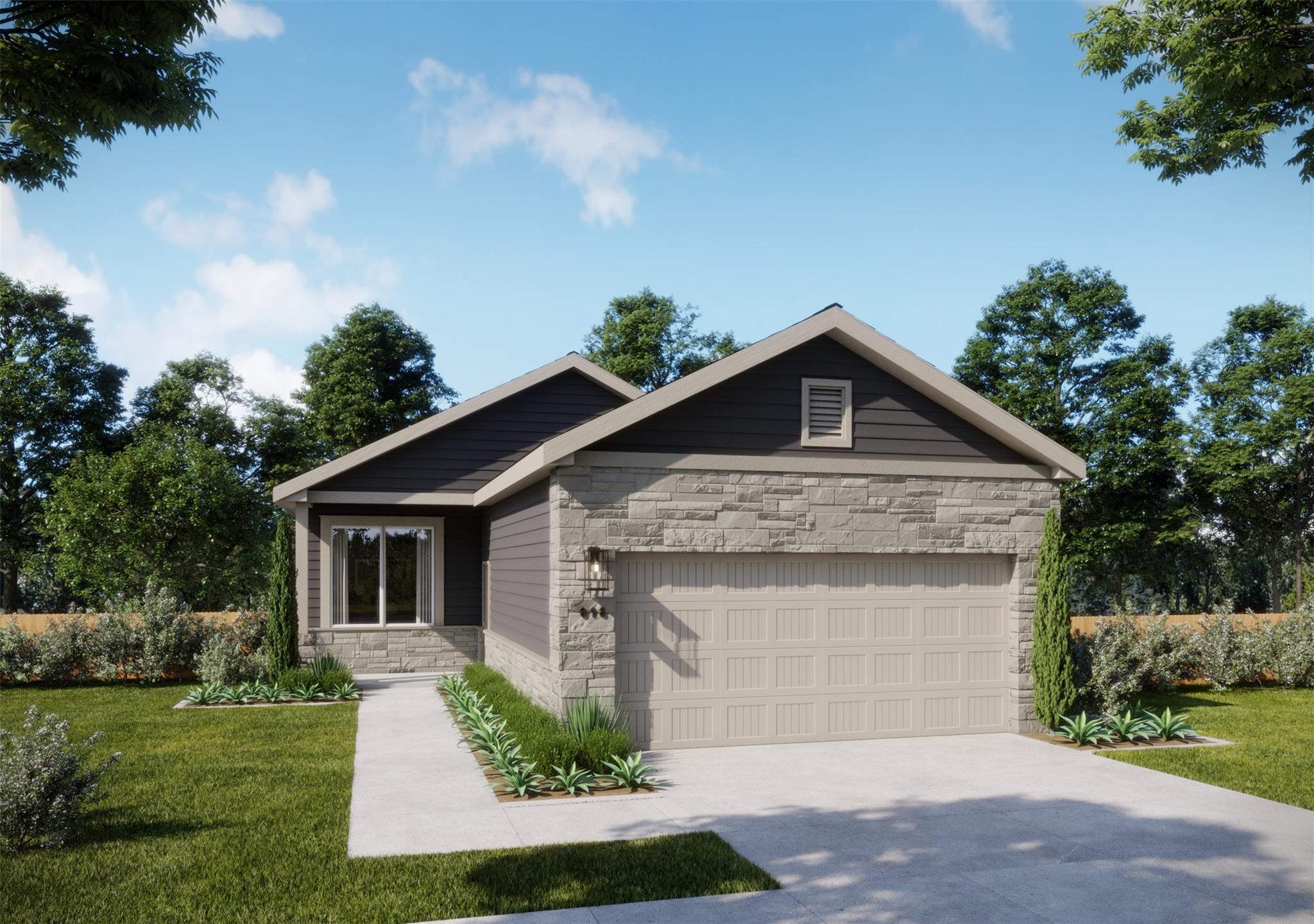Clean lines and a neat concrete driveway compleme