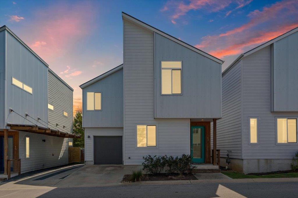 Bold geometric architecture and clean siding defi