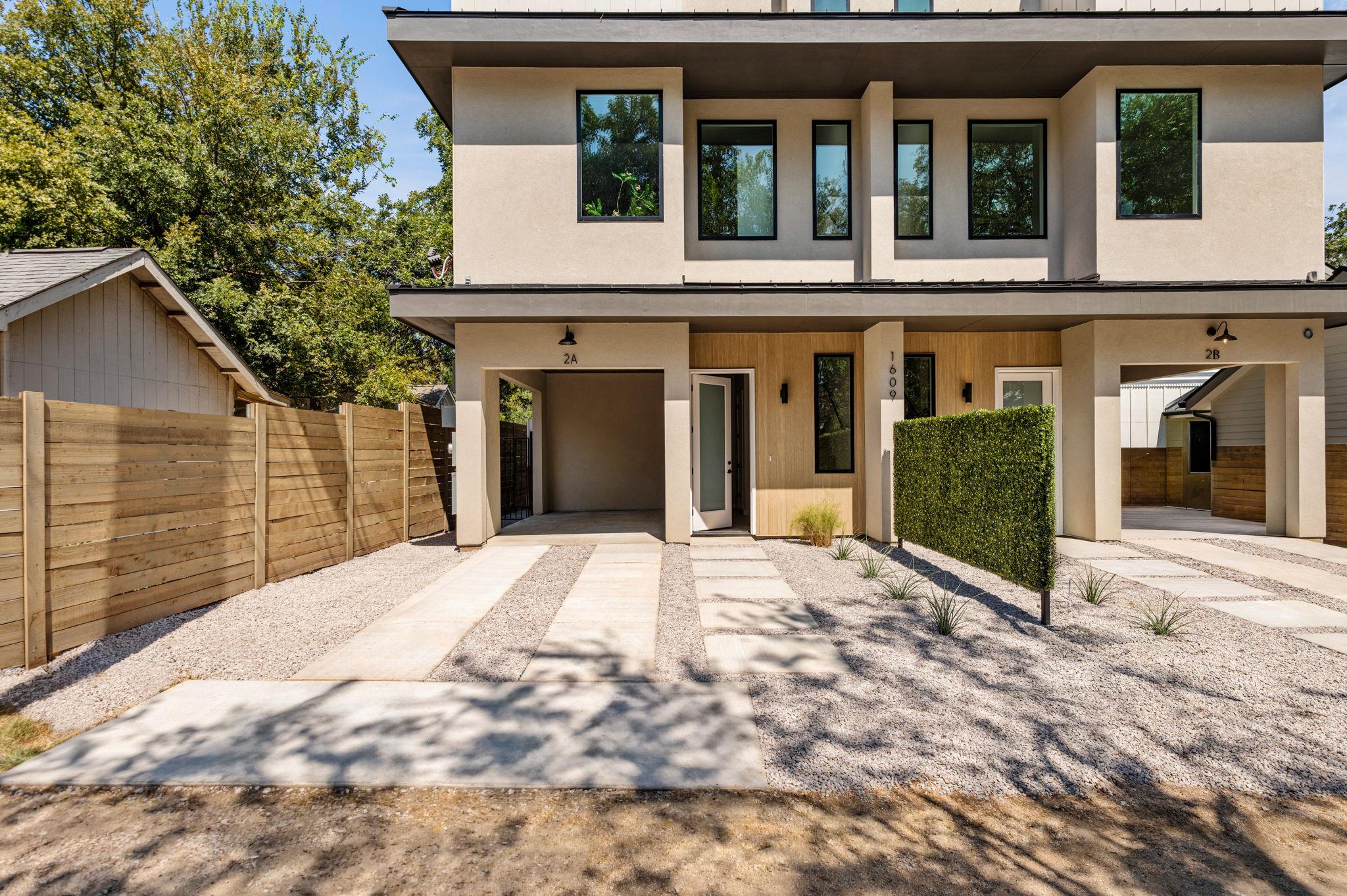 A modern multi-level exterior stands out with cle