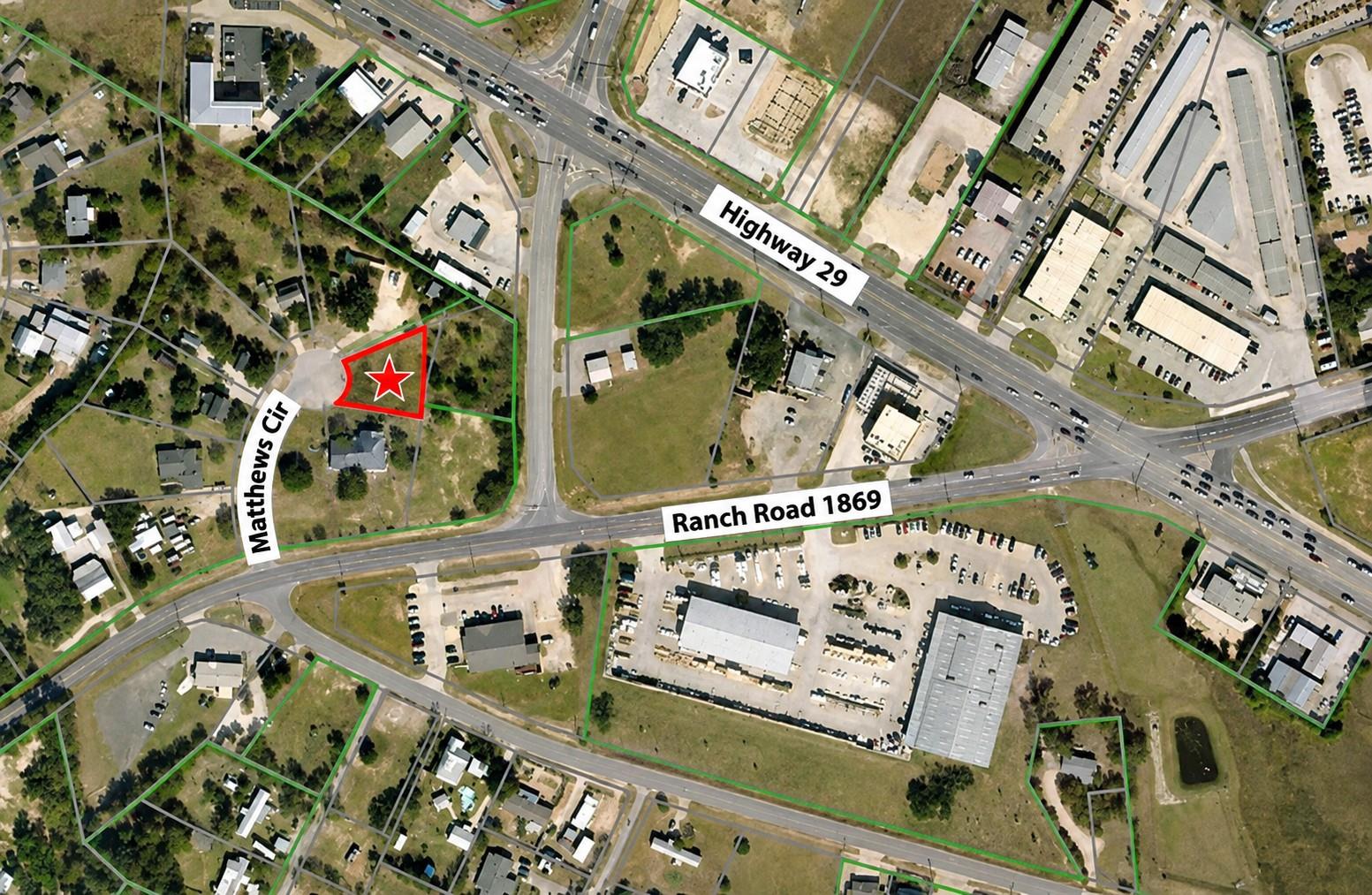 An aerial overview highlights the property locati