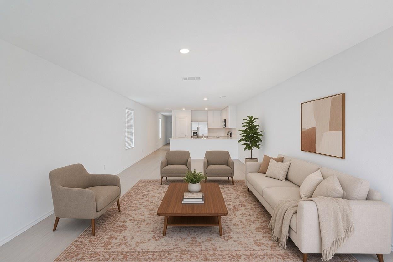 Smooth light flooring and clean lines define this