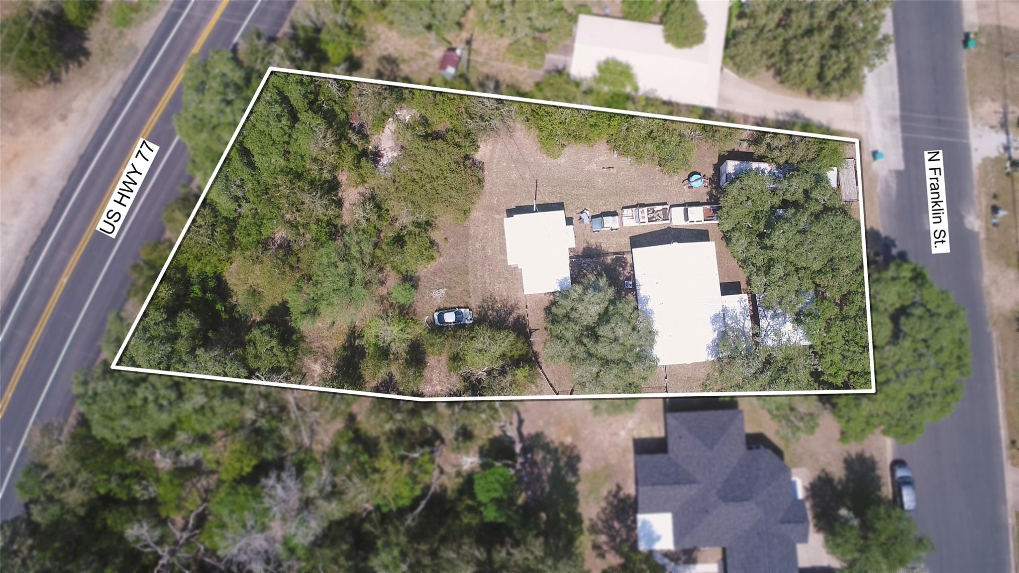 An aerial perspective showcases the outlined prop