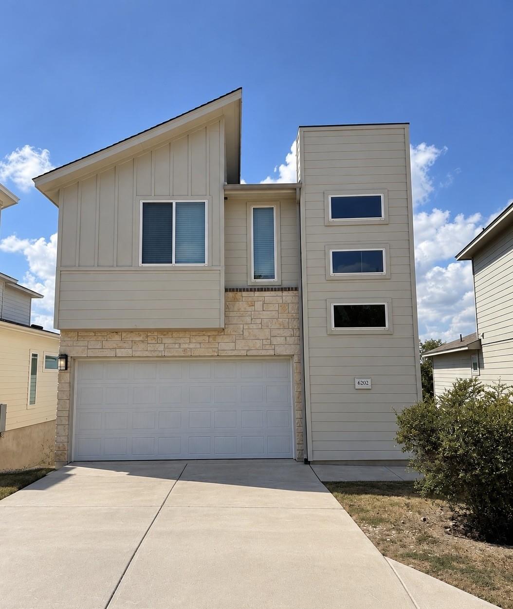 Distinctive modern architecture defines this stri