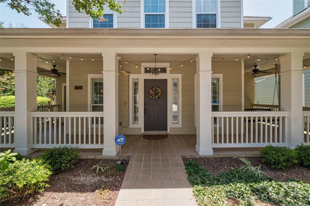 An inviting covered front porch with prominent co
