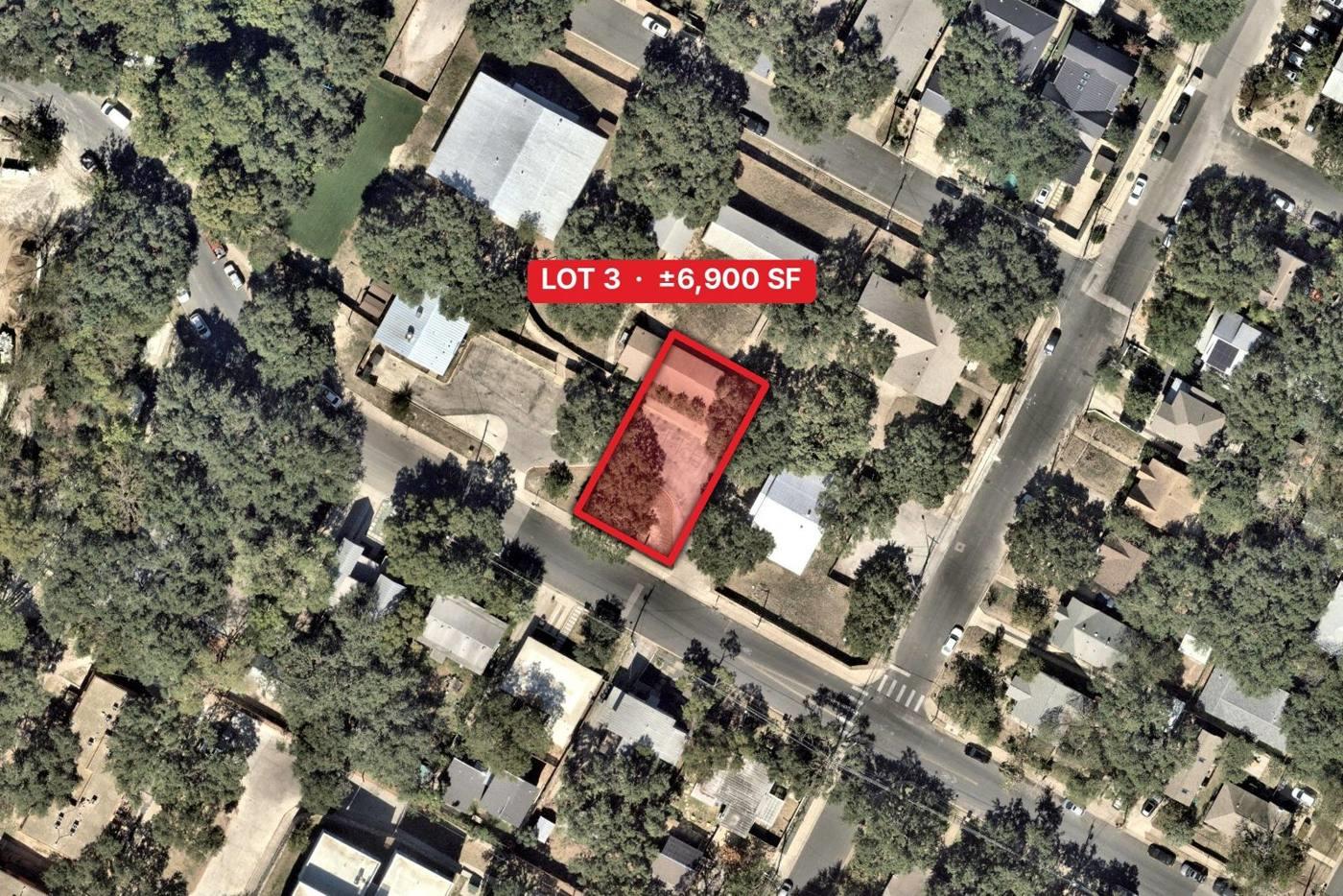 An aerial perspective highlights the neighborhood