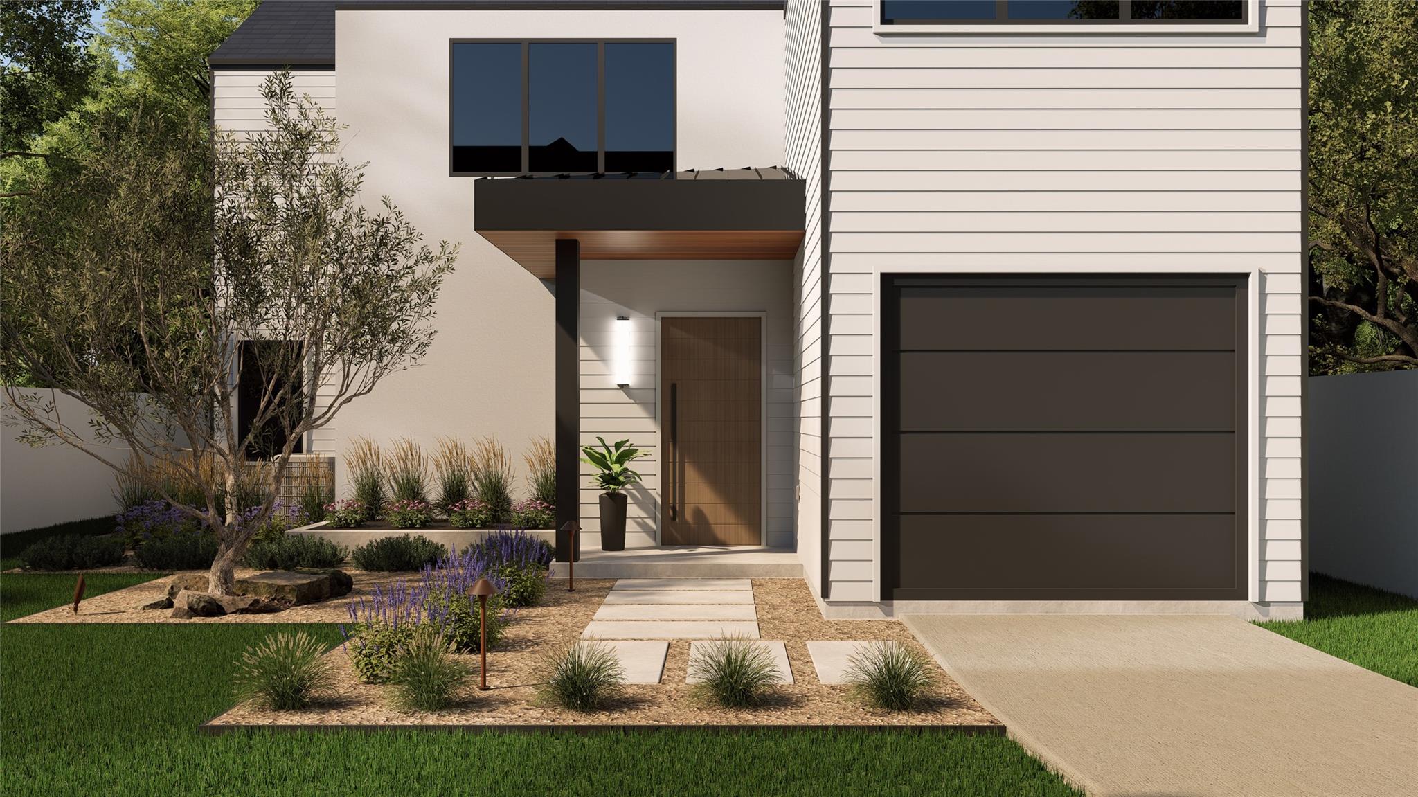 Clean architectural lines and modern landscaping 