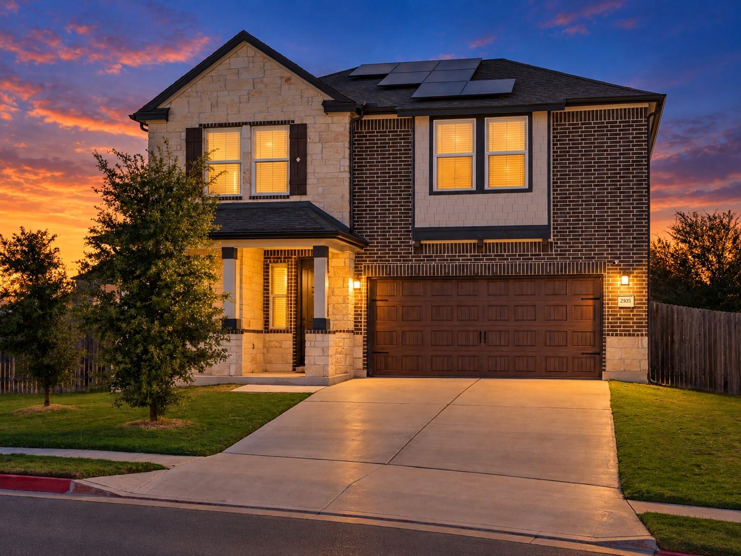 A striking brick and stone exterior coordinates b