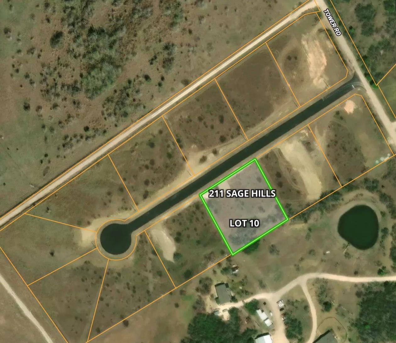 An aerial plat map outlines the boundaries of thi
