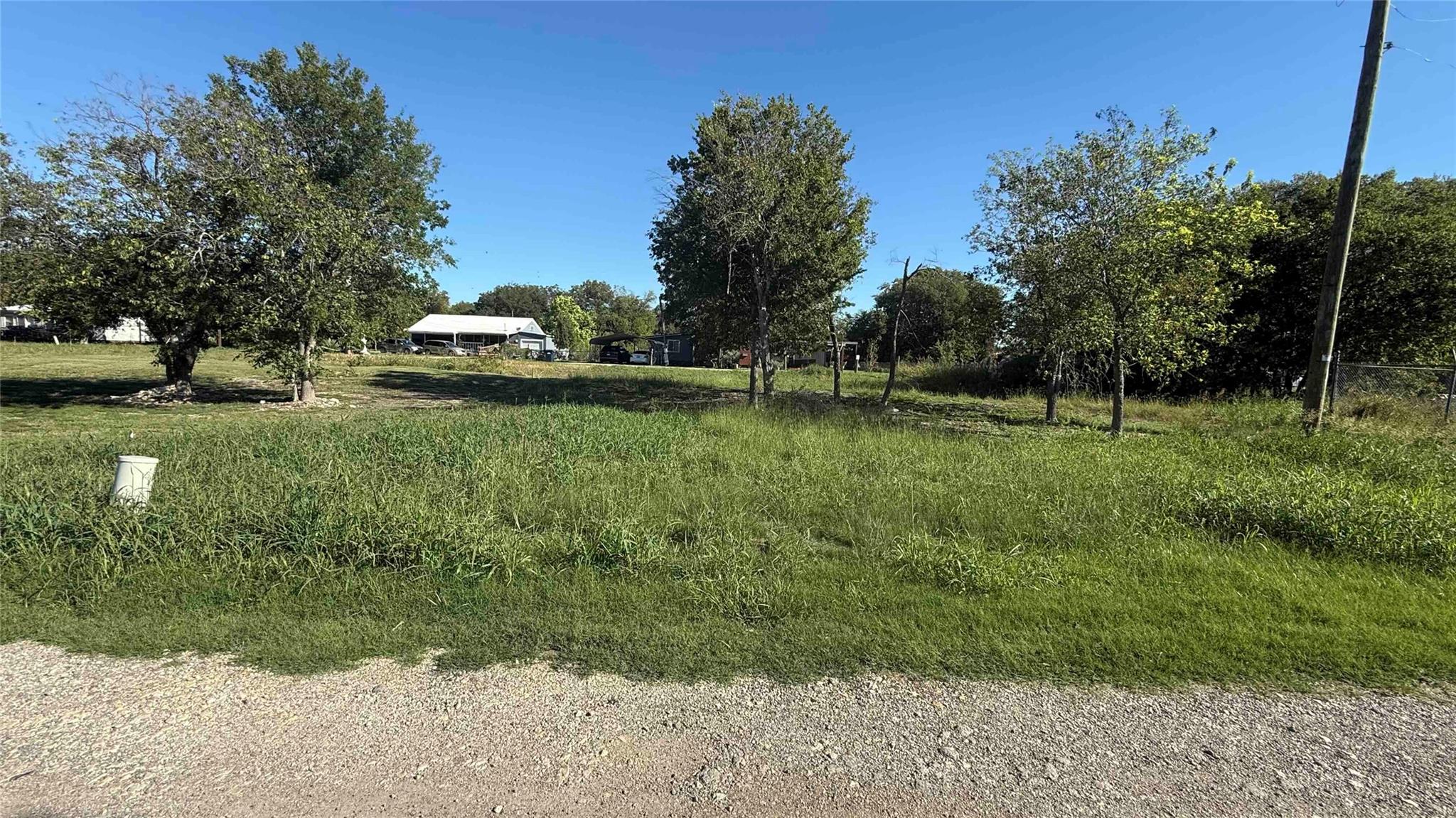 Mature trees dot this level grassy parcel under c
