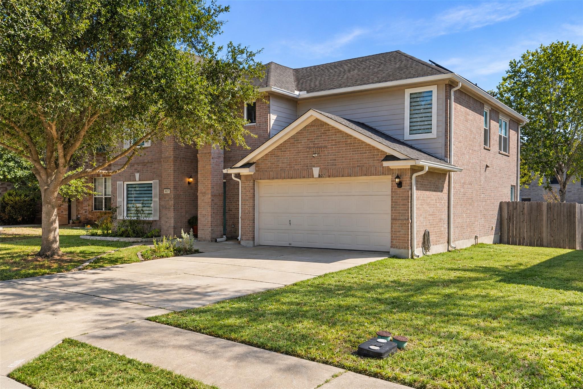 A classic brick exterior combines with clean arch
