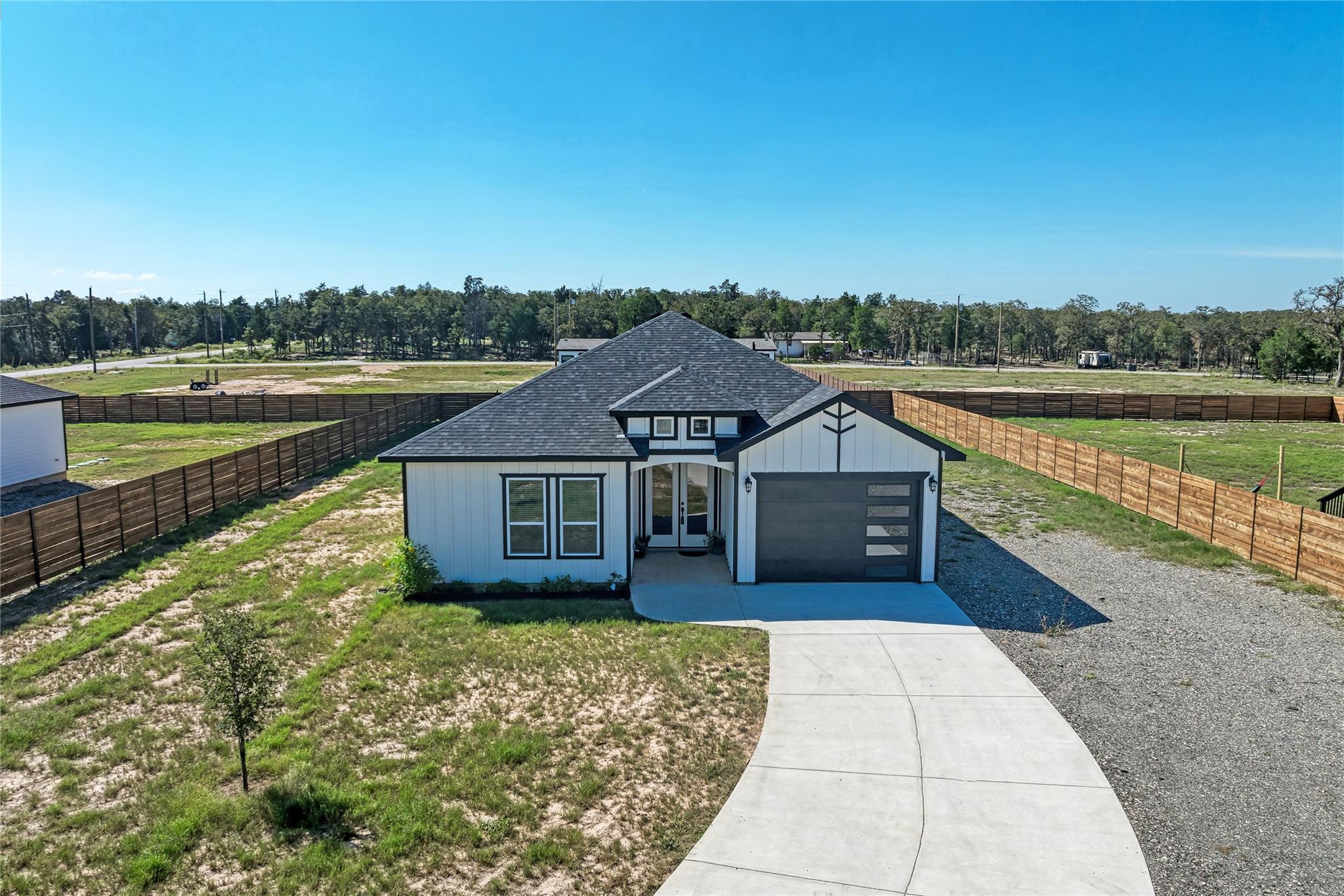Clean modern architectural lines define this newl