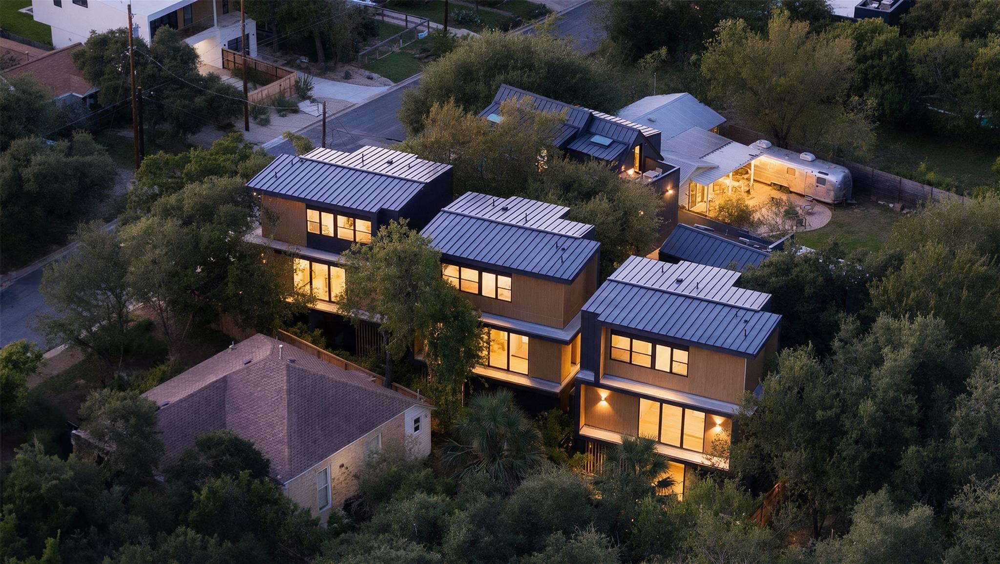 Sleek multi-level architectural design stands out