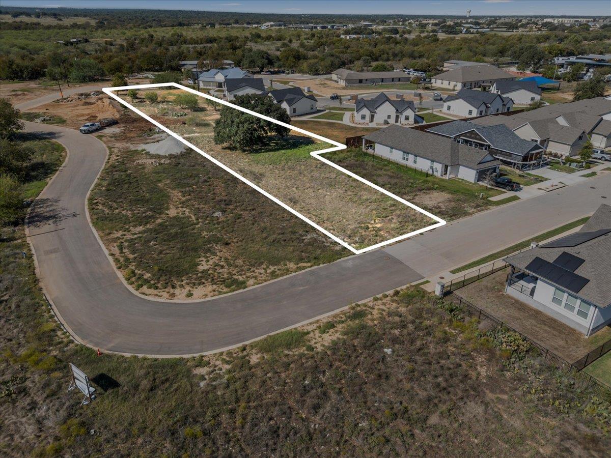 An aerial perspective outlines this residential l
