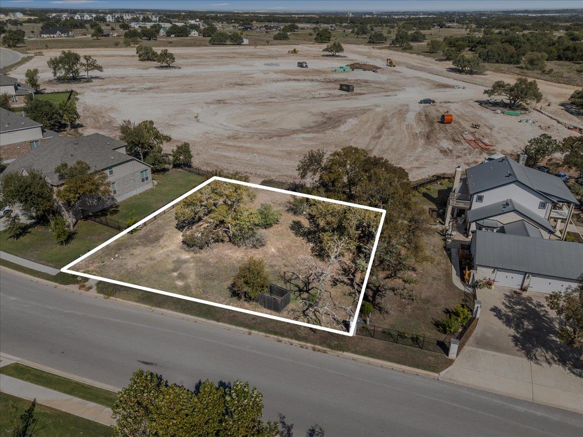 An aerial perspective outlines this residential l